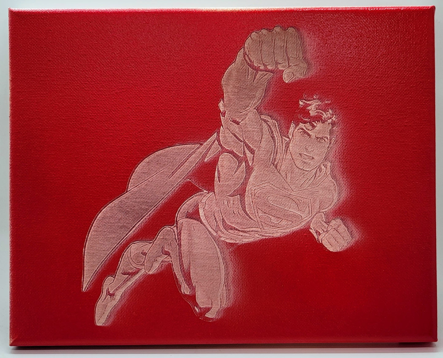 Laser Engraved Superman Canvas.