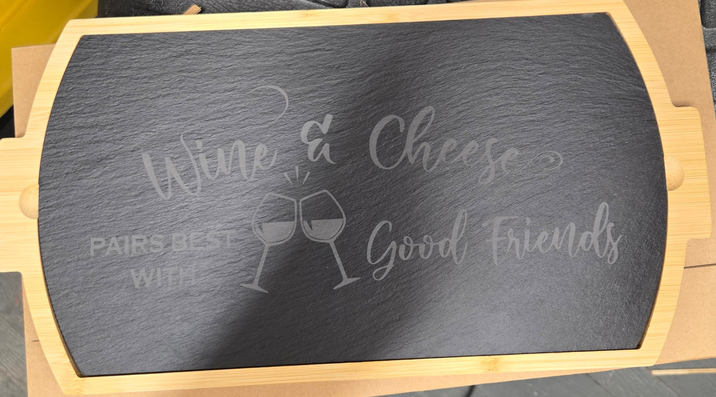 Wood and Slate Charcuterie Board