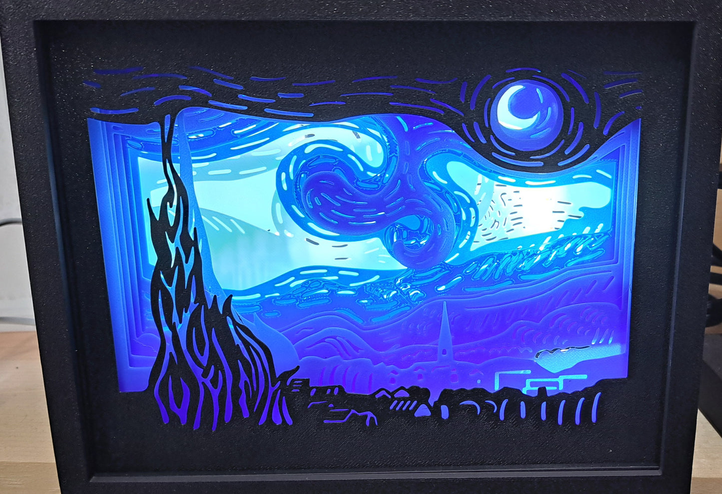 3D Printed Starry Night Shadow Light Box