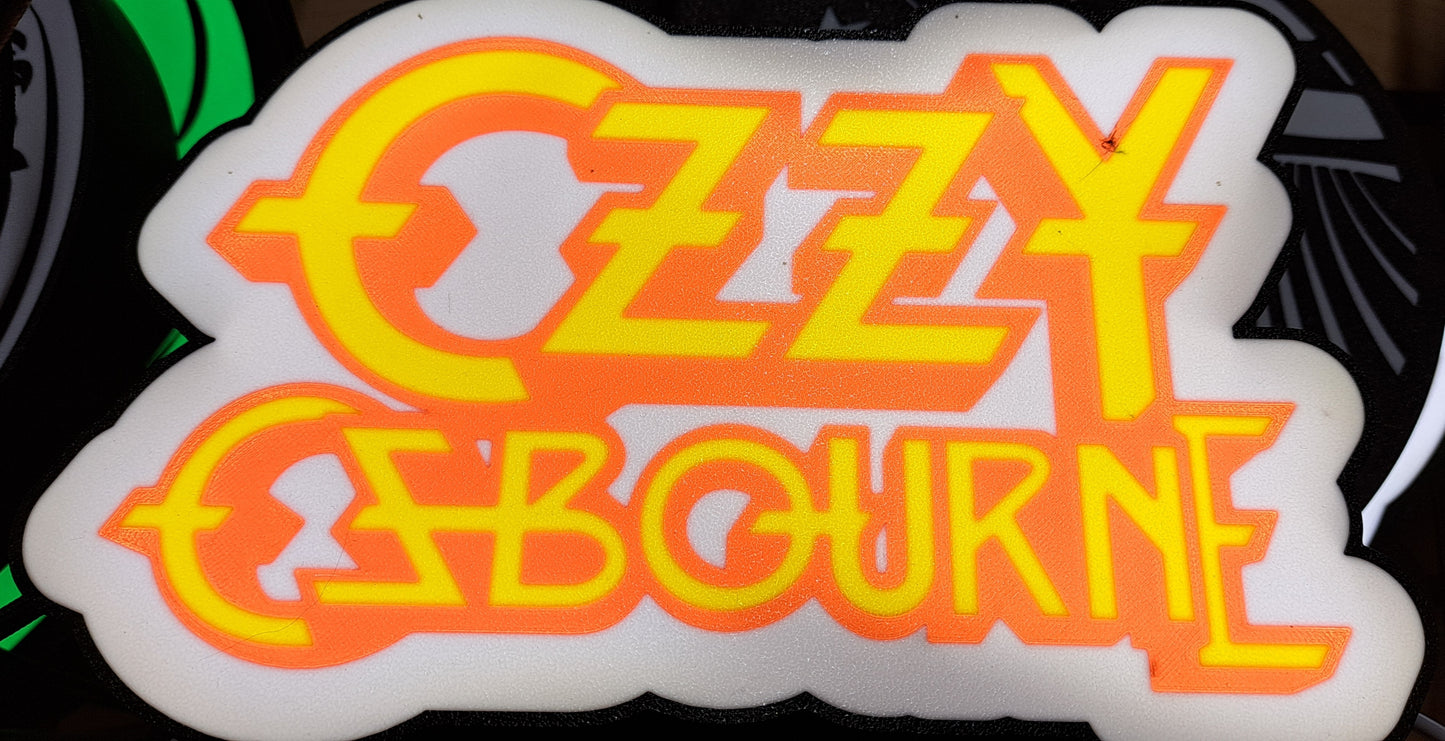 3D Printed Ozzy Osbourne Logo Light Box
