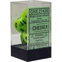 Chessex: Vortex Green/Black 7-Die Set