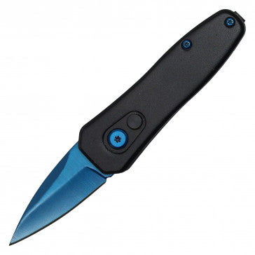 5.25" Atomic Blue Push Button Knife