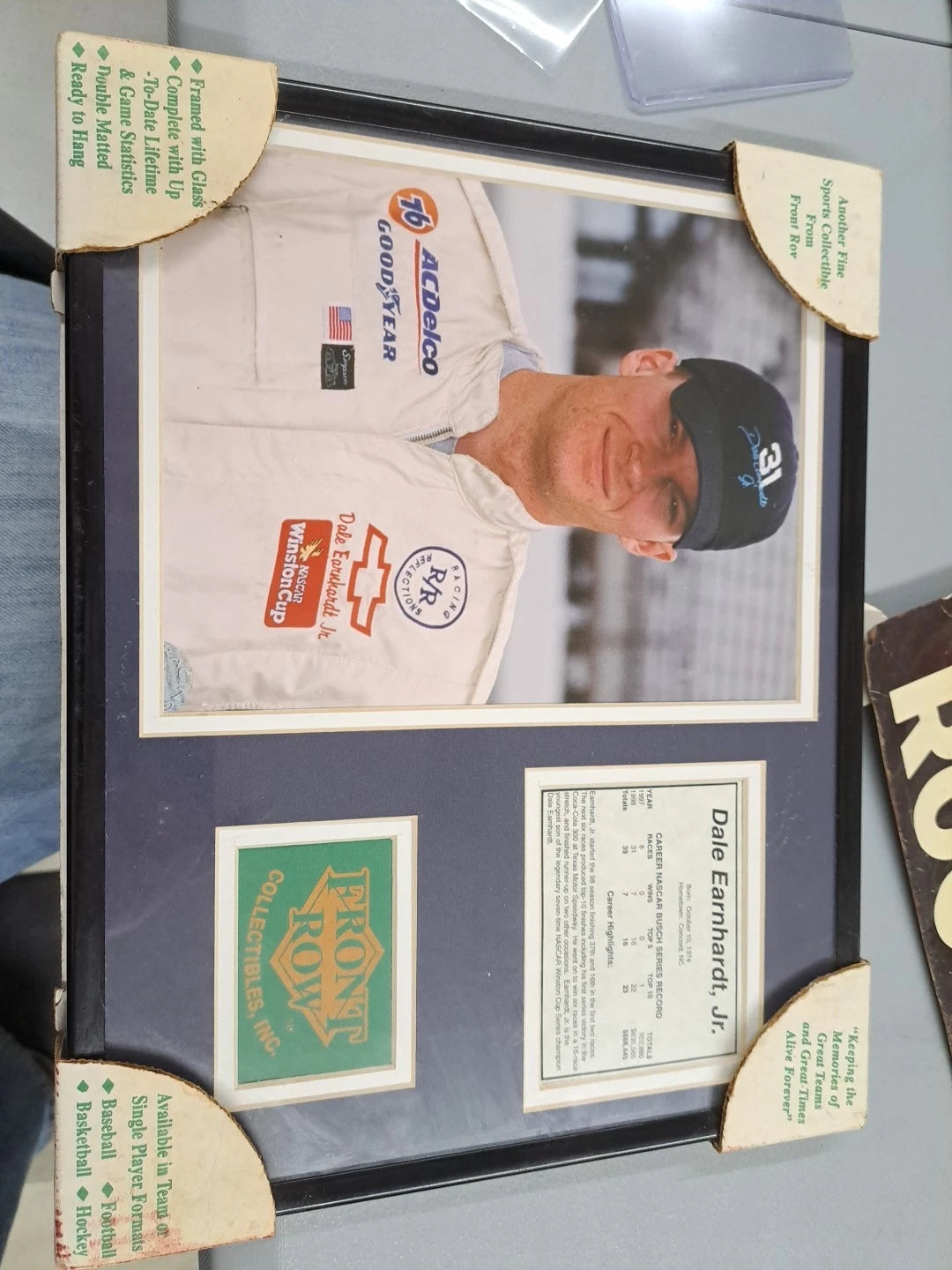 1998 Dale Earnhardt JR Picture with NASCAR Records by Front Row Collectibles
