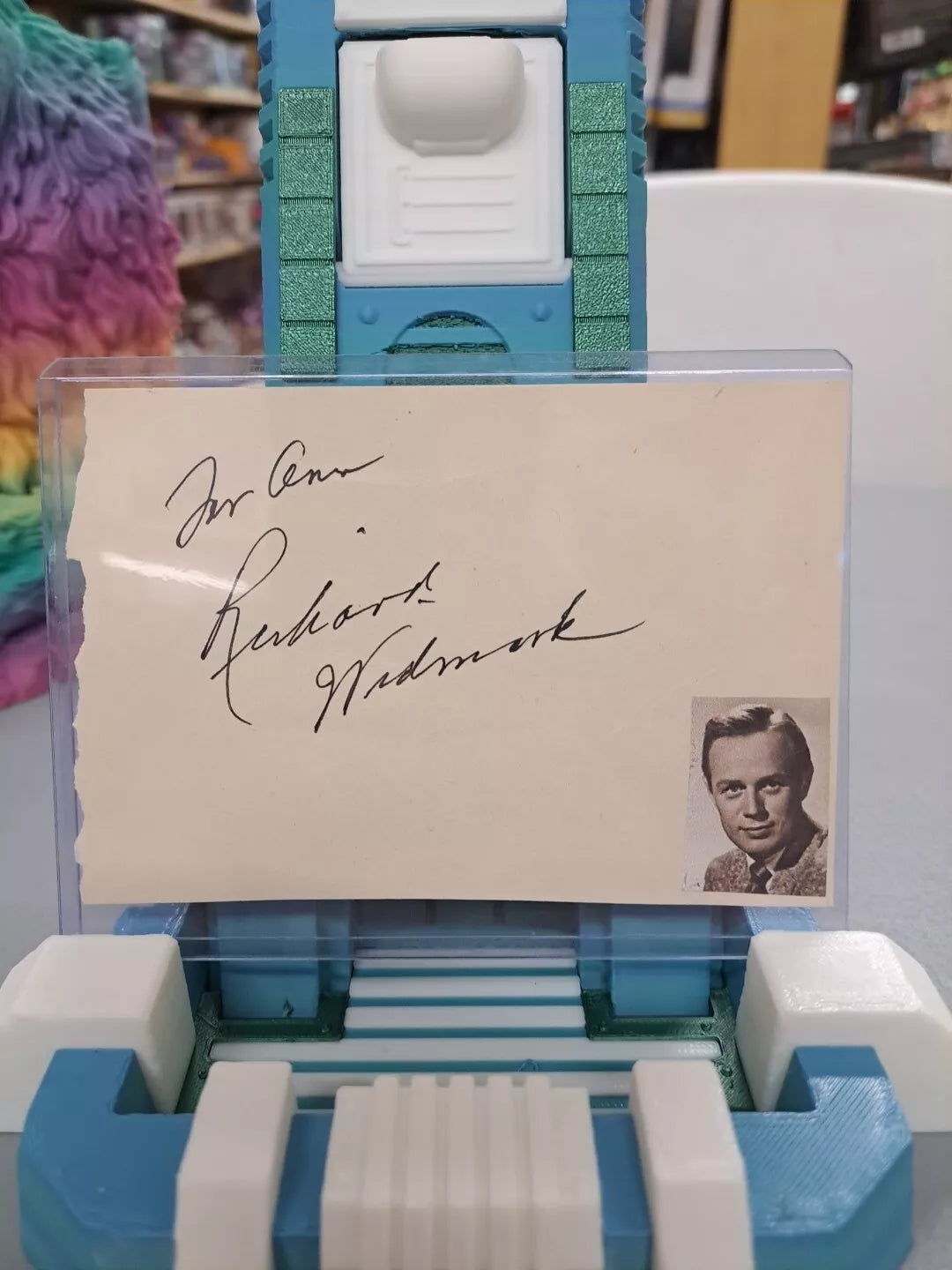 Richard Widmark signed Index Card