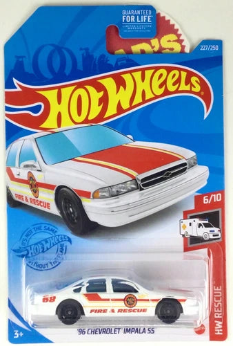 Hot Wheels '96 Chevrolet Impala SS HW Rescue #6/10 White