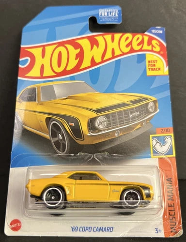 Hot wheels '69 Copo Camaro yellow #193 193/250 2022 Muscle Mania 2/10