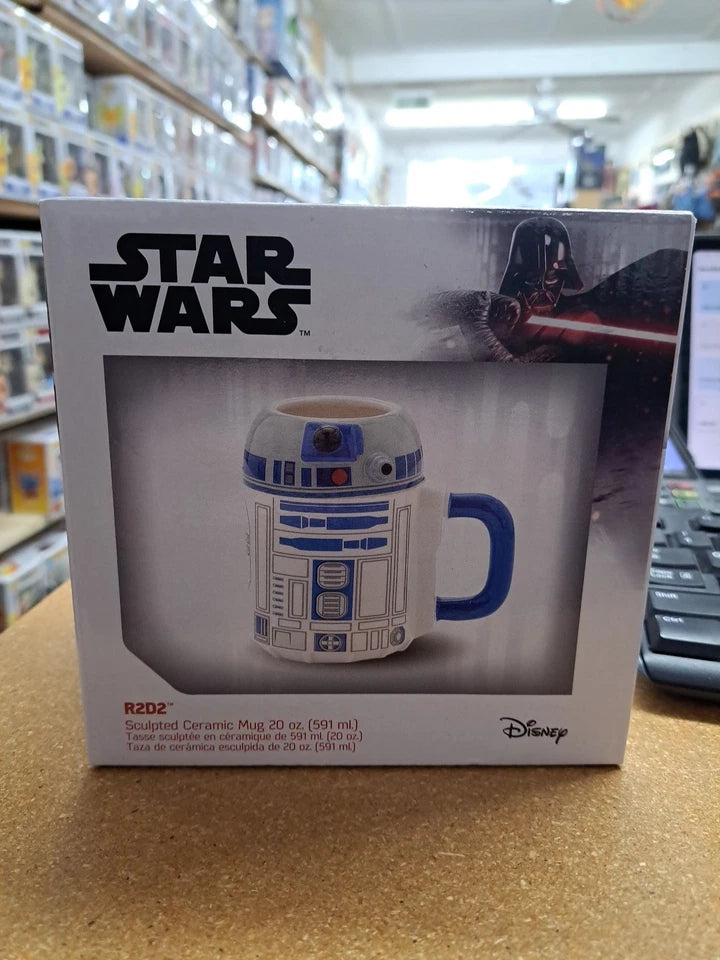 NEW NIB Star Wars R2D2 Disney Sculpted Ceramic Mug 20 oz. Vandor Bioworld Blue