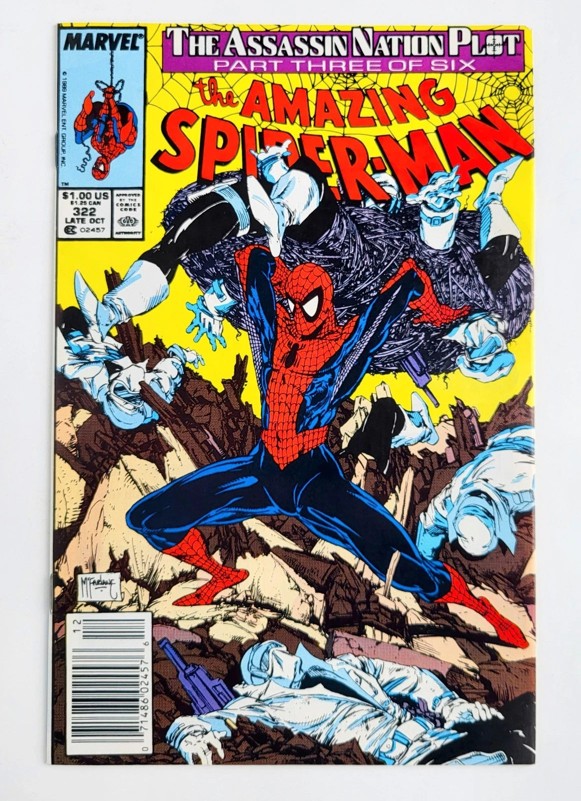 The Amazing Spider-Man #322 Todd McFarlane Marvel 1989 Newsstand Variant COMIC BOOK COVER 11"x17" Framed Poster Print