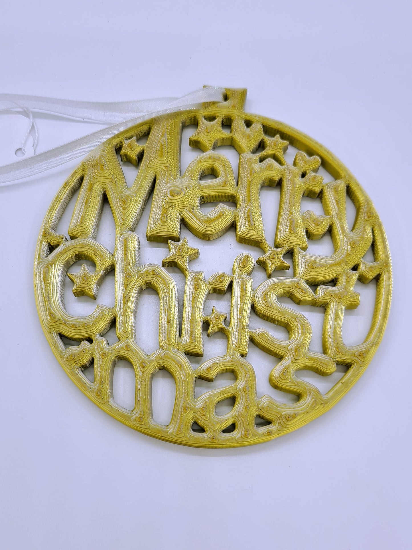 Merry Christmas ornament - Gold/Silver.