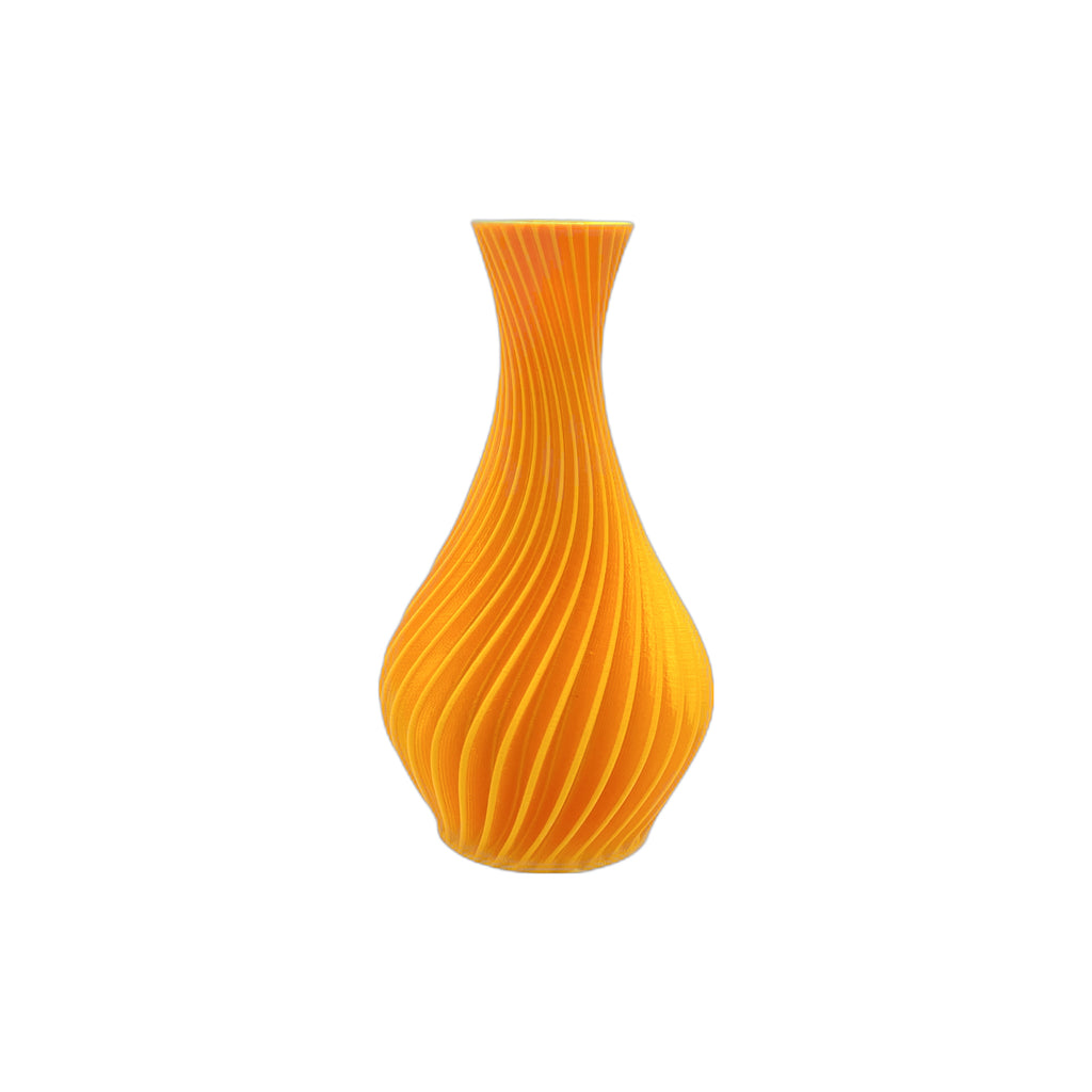 3D Printed Spiral 8” Vase Golden Yellow (L)