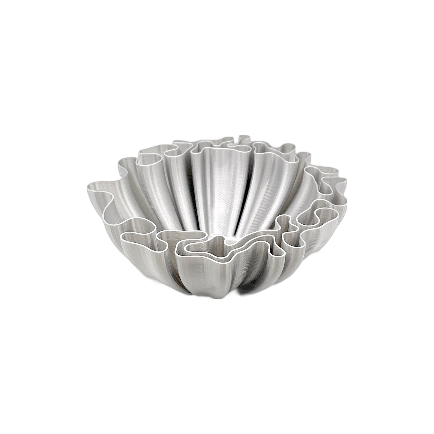 3D Printed Wavy Bowel Silver