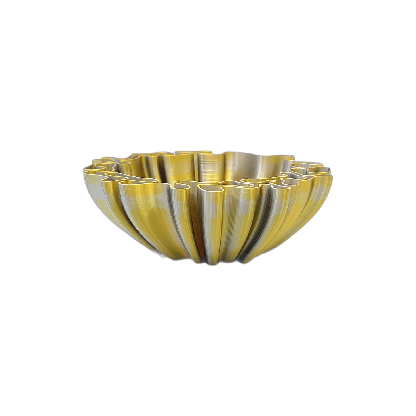 3D Printed Wavy Bowl Gold/Silver