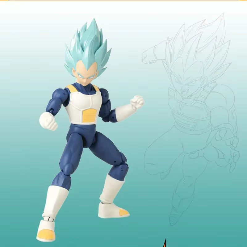 Seven Dragon Ball Blue Vegeta Anime Action Figure Spuer Saiyan Assembled Model Dragon Star 17CM PVC Mobile Desk Collection Toys