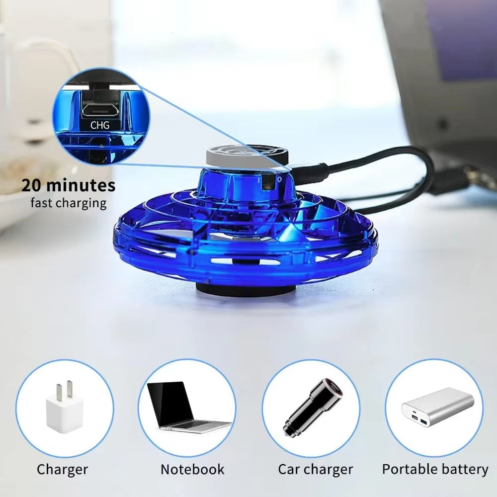 Flying Spinner UFO Mini Drone,Flying Spinner Hand Operated Drones Indoor Outdoor Cool Stuff Mini Drones Toys Birthday Gifts