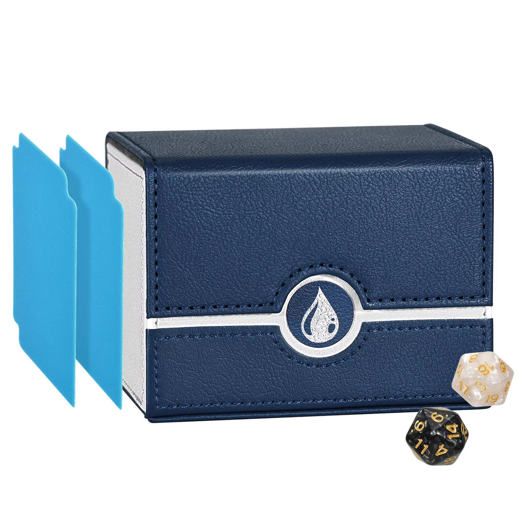 BP MTG Card Deck Box for Trading Cards,Sideload Commander Deck Box Fits 120+ Sleeved Cards,Pu Leather Card Storage Box for Magic