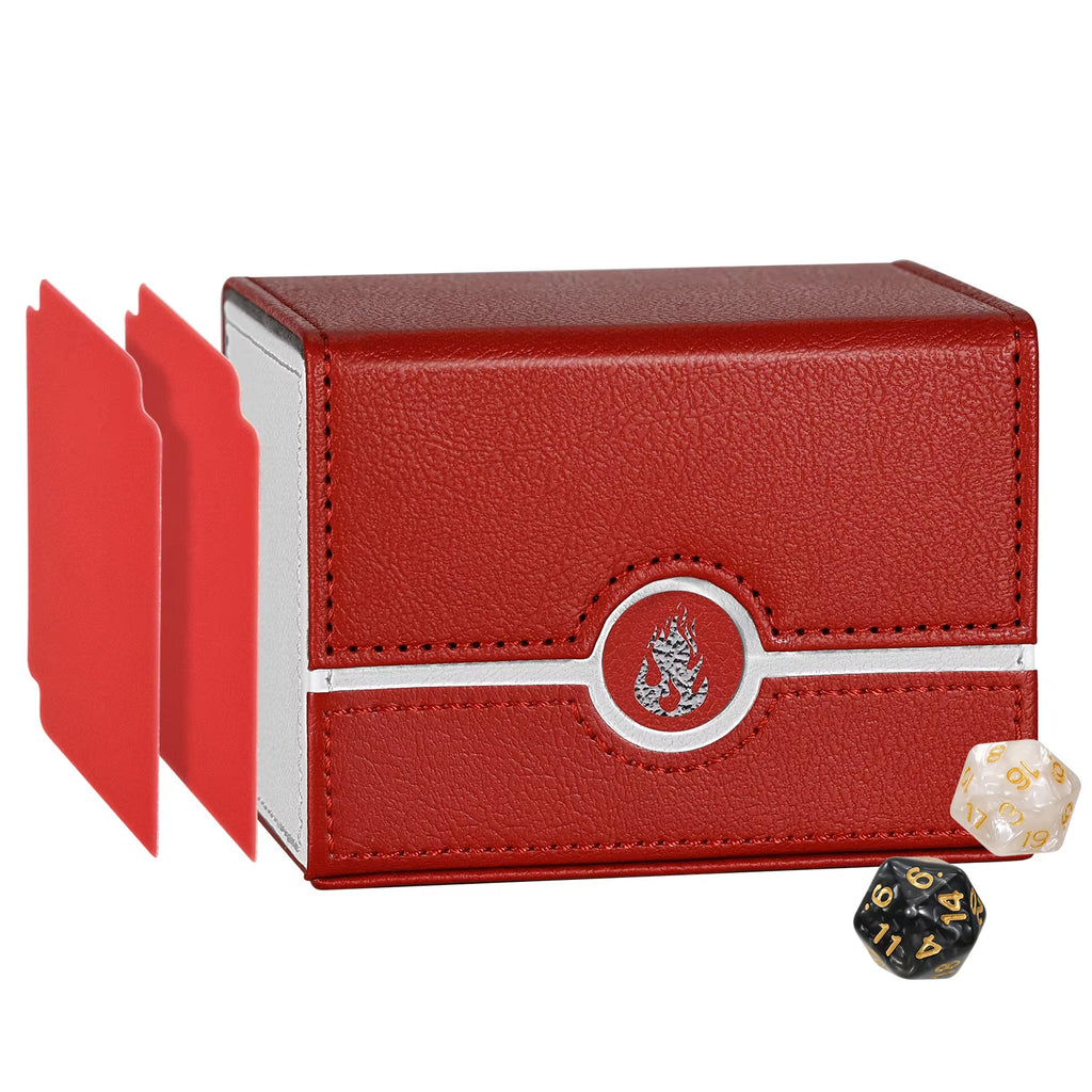 BP MTG Card Deck Box for Trading Cards,Sideload Commander Deck Box Fits 120+ Sleeved Cards,Pu Leather Card Storage Box for Magic