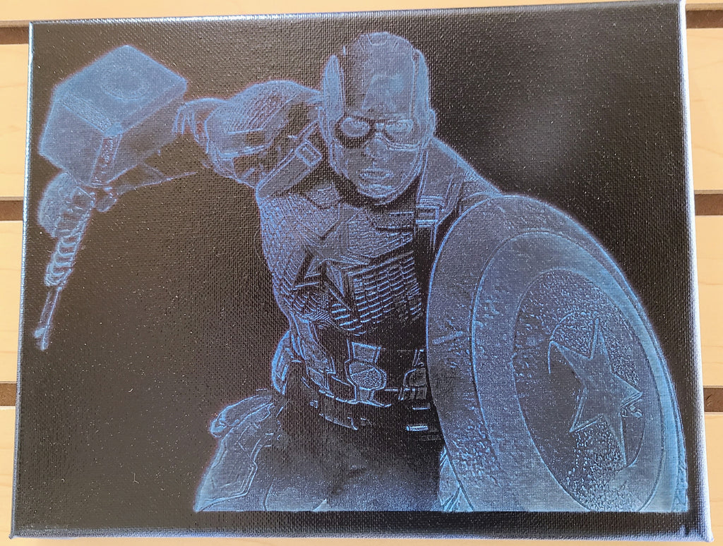 Engraved Captain America Canvas.