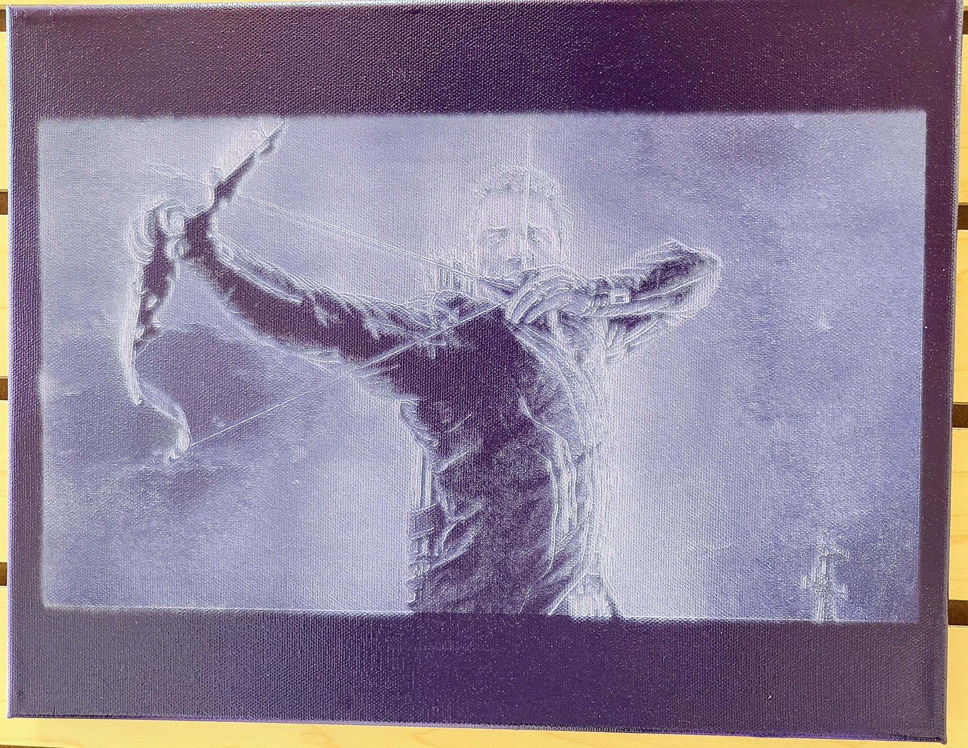 Laser Engraved Hawkeye Canvas.