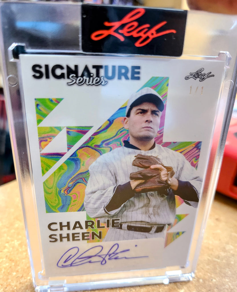 Leaf Series Signed Charlie Sheen Card.