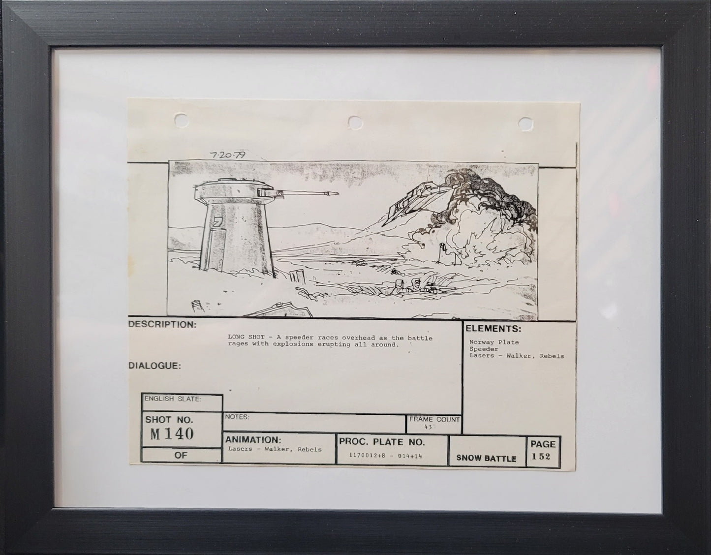 Star Wars Episode 5 Original Story Board.