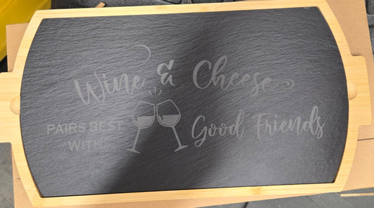 Wood and Slate Charcuterie Board