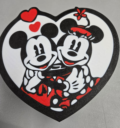 3D Printed Mickey and Minnie Heart-Shaped Box