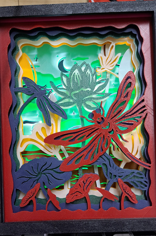 3D Printed Dragonfly Shadow Lightbox