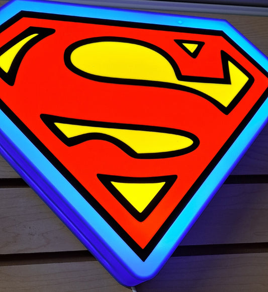 3D Printed Large Superman Logo Lightbox