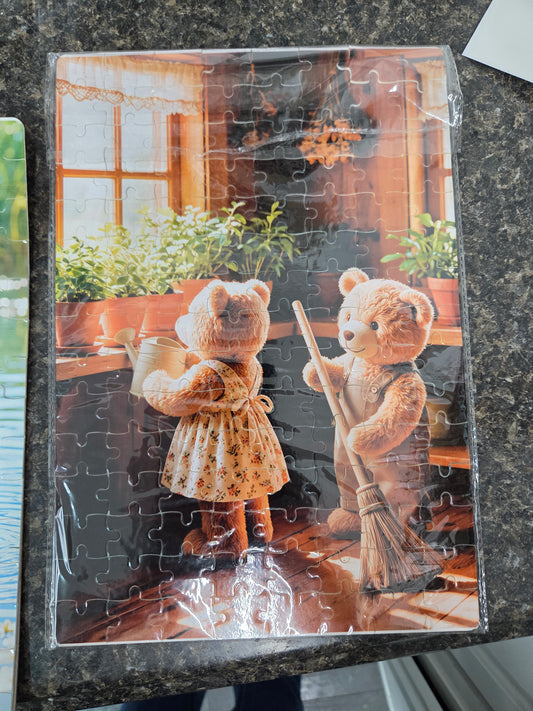 120 Piece Puzzle Bears Doing Chores