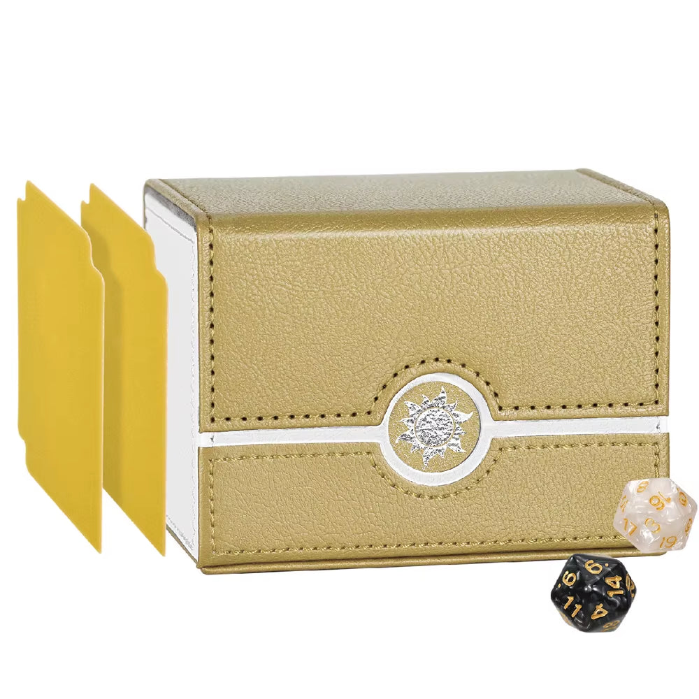 BP MTG Card Deck Box for Trading Cards,Sideload Commander Deck Box Fits 120+ Sleeved Cards,Pu Leather Card Storage Box for Magic