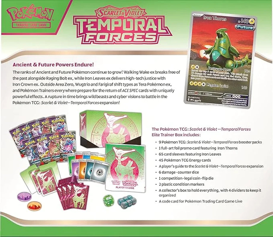 Cards Scarlet & Violet Temporal Forces - ELITE TRAINER BOX [Iron Leaves][Green]