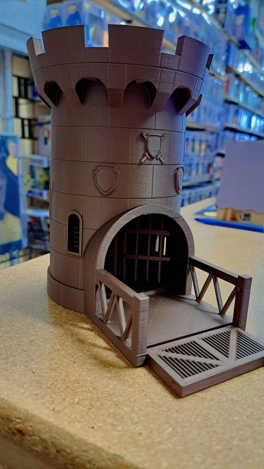 3D Printed Castle Dice Tower with Gate