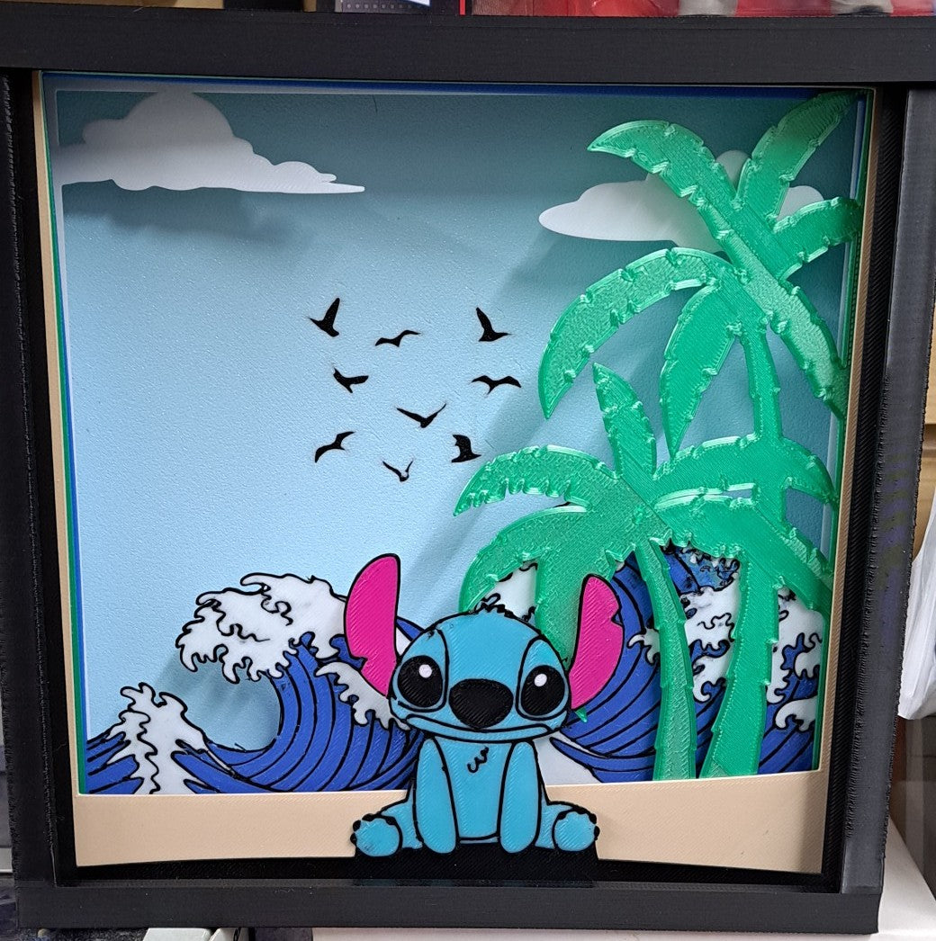 Stich Non-Lit 3D Printed Shadow Box