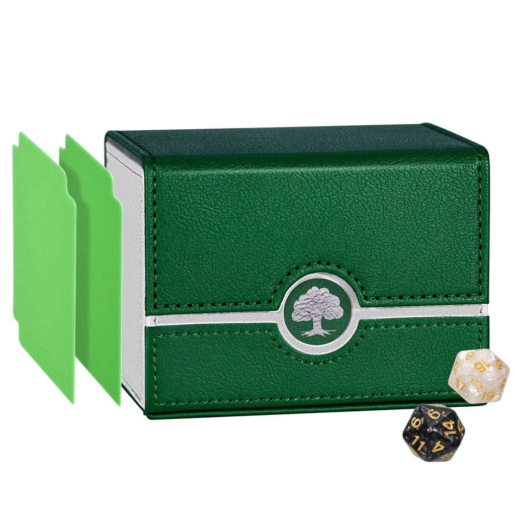 BP MTG Card Deck Box for Trading Cards,Sideload Commander Deck Box Fits 120+ Sleeved Cards,Pu Leather Card Storage Box for Magic