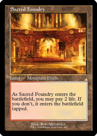 Ravnica's Sacred Foundry: Remastered Essence.