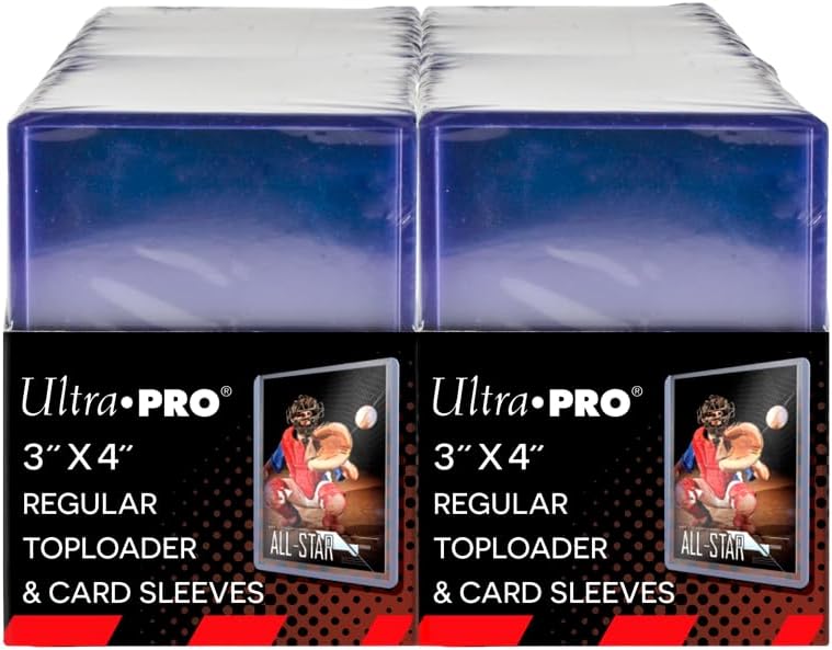 3" X 4" Clear Regular Toploaders for Cards with Card Sleeves Bundle Standard Size 200Ct Trading Baseball Toploader Card Sleeve Protectors