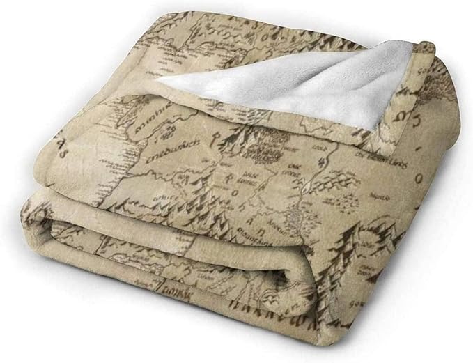 Blanket Middle Earth Map Throw Blanket Warm Blanket Soft Fleece Bed Blanket for Sofa Couch Travel 40x50 in