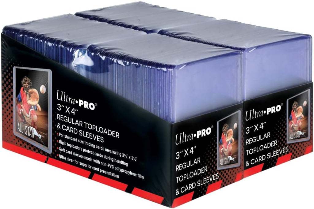 3" X 4" Clear Regular Toploaders for Cards with Card Sleeves Bundle Standard Size 200Ct Trading Baseball Toploader Card Sleeve Protectors
