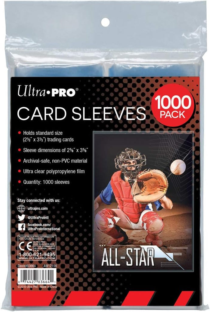 Ultra Pro Clear Card Sleeves for Standard Trading Cards, Polypropylene (PP) (1000).