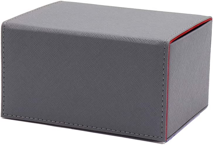 Dex Protection Creation Line Medium Deck Box | 120+ Card Storage Capacity | Additional Storage Compartment for Gaming Accessories | Magnetic Closure | Sleek Matte Finish with Velvet Interior (Grey).