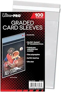 Ultra Pro - Graded Card Sleeves Resealable, Crystal Clear Premium Graded Trading Card Display Storage Sleeves Protectors.