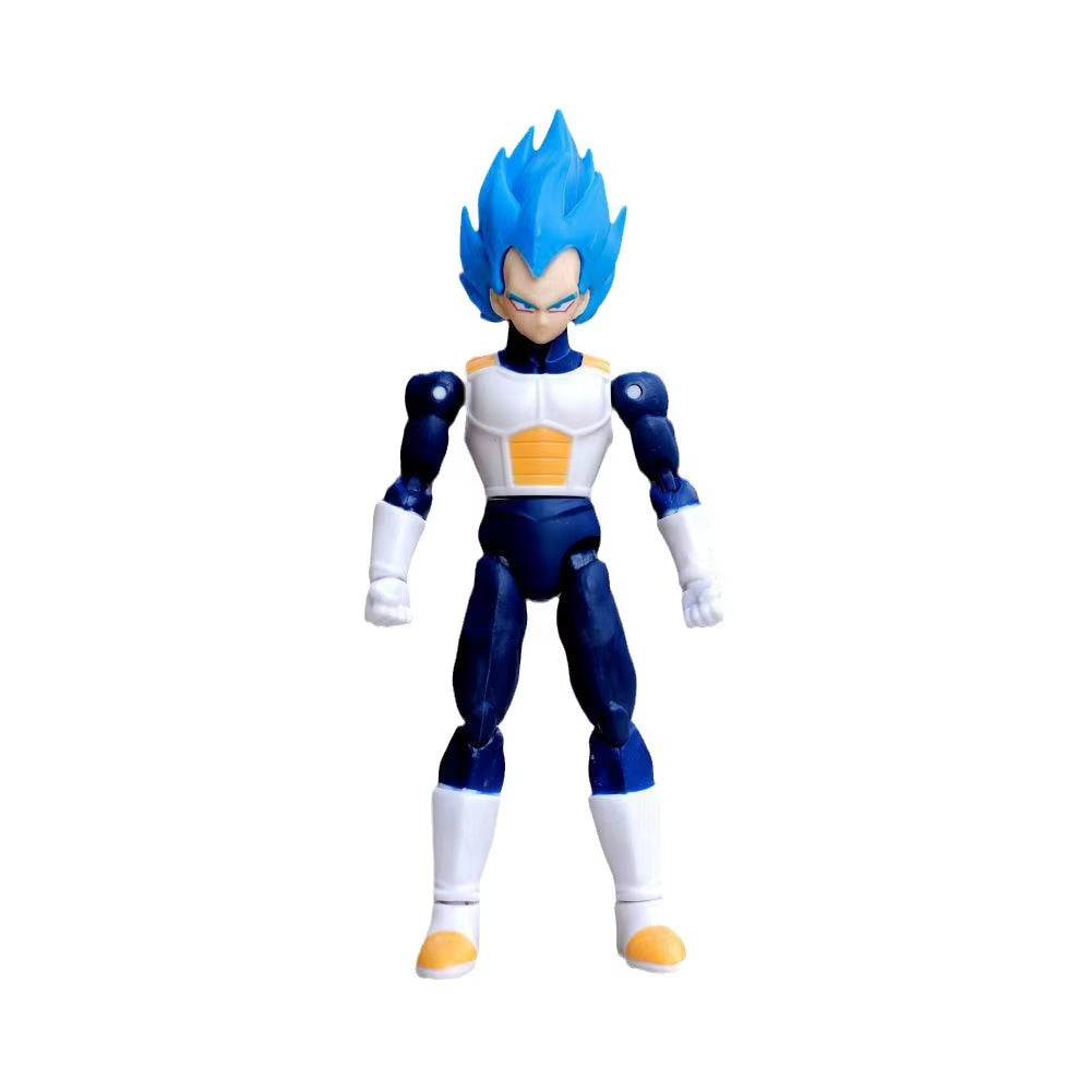 Seven Dragon Ball Blue Vegeta Anime Action Figure Spuer Saiyan Assembled Model Dragon Star 17CM PVC Mobile Desk Collection Toys