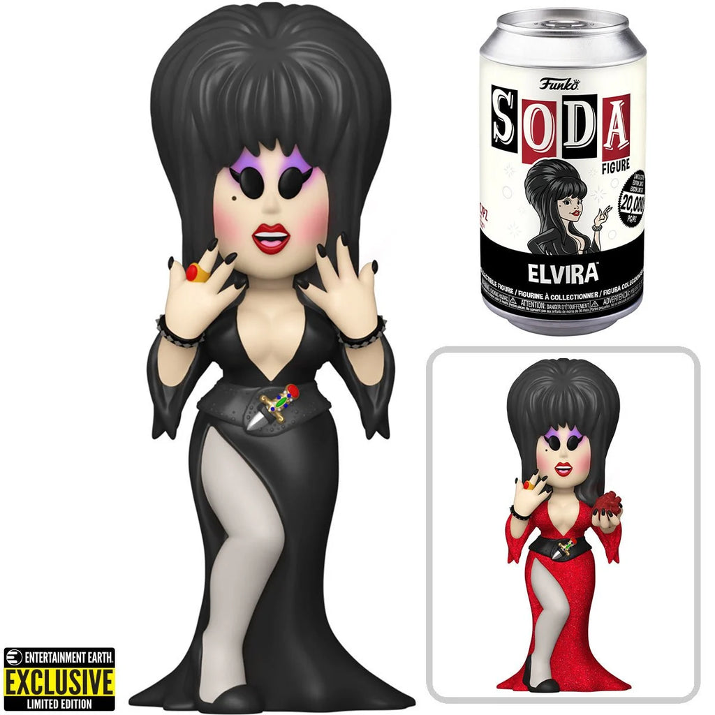 Elvira Glitter Chase Vinyl Soda Figure.