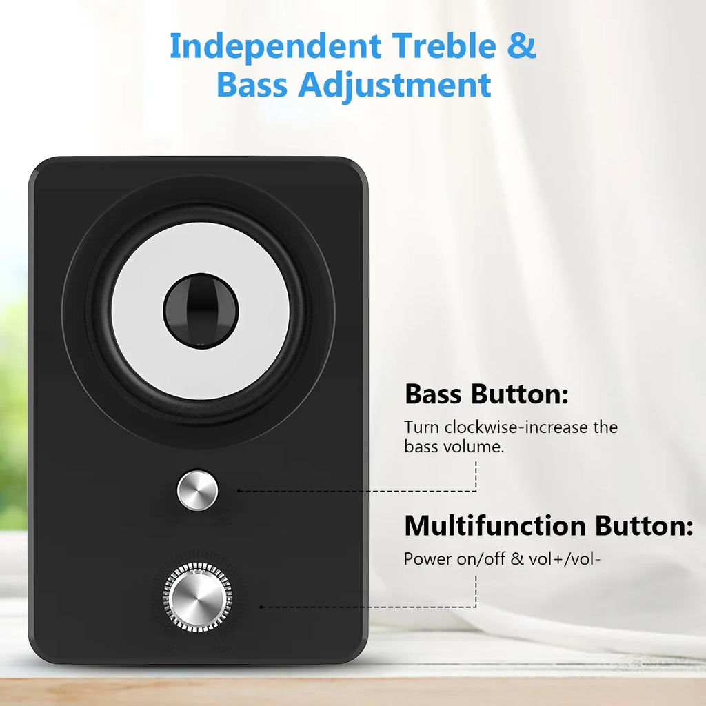 Wired Computer Speakers with Subwoofer 2.1 for Desktop, Laptop, USB Powered and 3.5Mm-Aux