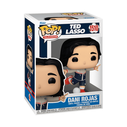 Funko Pop! Television vinyl figure of Dani Rojas from Ted Lasso, number 1510, in its original window box packaging.
