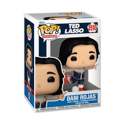 Funko Pop! Television vinyl figure of Dani Rojas from Ted Lasso, number 1510, in its original window box packaging.