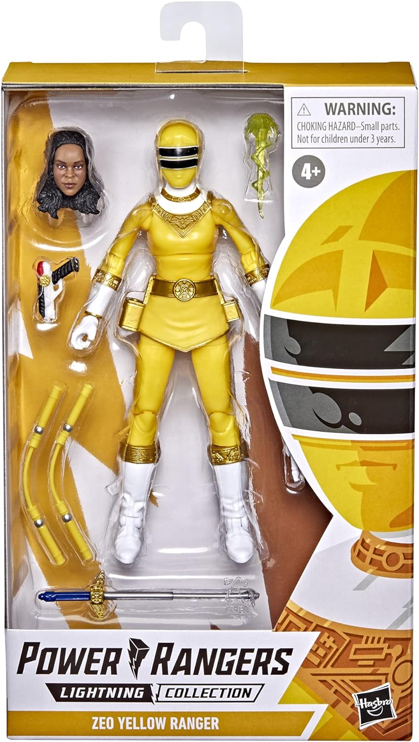 Power Rangers Lightning Collection Zeo Yellow Ranger 6-Inch Premium Collectible Action Figure Toy with Accessories.