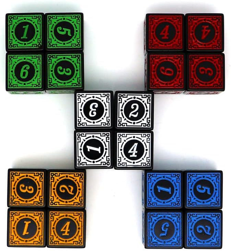 20 Pcs 16MM Solid 6-Sided D6 Game Dice 4 X 5 Colors D6 Rainbow Dice for Board Games and Teaching Math Dice Set TRPG Card Games Accessories