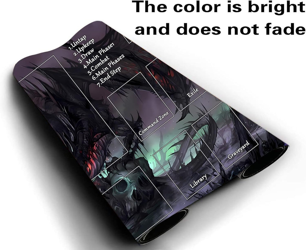 MTG Playmat, Game Play Mat for MTG TCG 24 X 14 Inches Trading Card Inked Game Playmats with Storage Bag Smooth Rubber Surface Battle Game