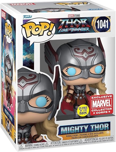 Marvel Thor Love & Thunder Marvel Funko Pop! Collector Corps Exclusive Glow in The Dark - Mighty Thor #1041